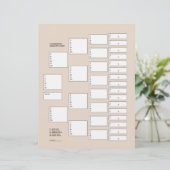 5 Generation Genealogie Pedigree Paper Sheet (Staand voorkant)