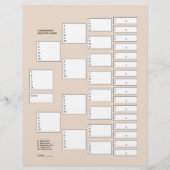 5 Generation Genealogie Pedigree Paper Sheet (Achterkant)