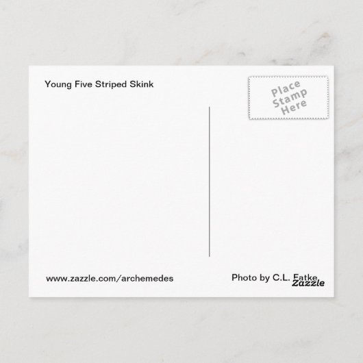 5 gestreepte roze briefkaart (Achterkant)