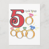 5 Gold Rings Briefkaart (Voorkant)