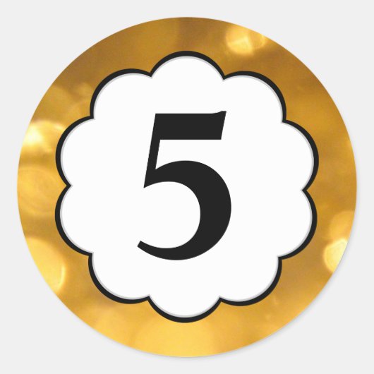 5 - Golden Numbers Sticker (Voorkant)
