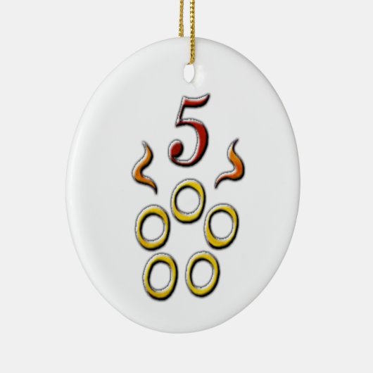 5 Golden Rings Keramisch Ornament (Rechts)