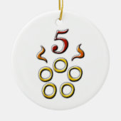 5 Golden Rings Keramisch Ornament (Voorkant)