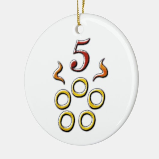 5 Golden Rings Keramisch Ornament (Links)