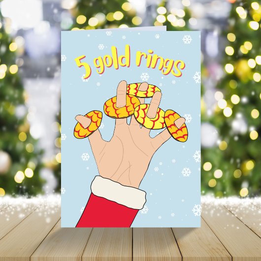 5 gouden ringkoekjes 12 dagen kerst grappig feestdagen kaart