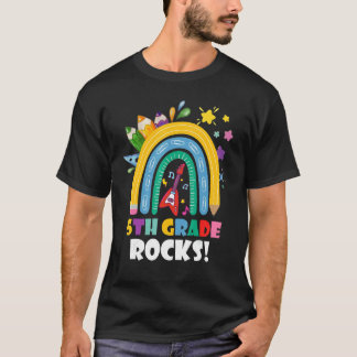 5° gradas regenboogmeisjes Kinder leraar terug naa T-shirt