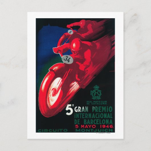 5 Gran Premio Internat l Motorcycle Poster Briefkaart (Voorkant)