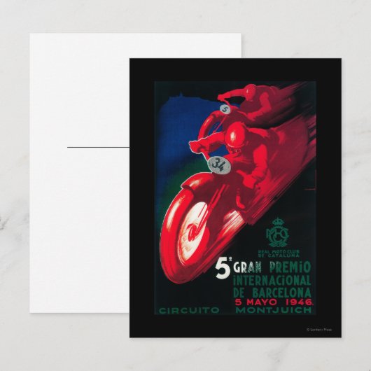 5 Gran Premio Internat l Motorcycle Poster Briefkaart (Voorkant / Achterkant)