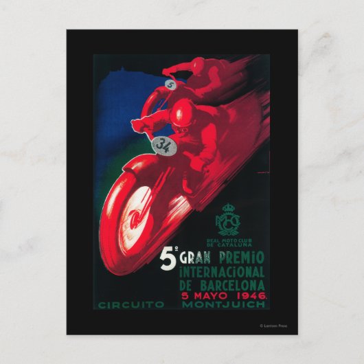 5 Gran Premio Internat l Motorcycle Poster Briefkaart (Voorkant)