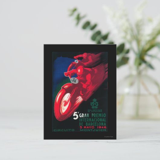 5 Gran Premio Internat l Motorcycle Poster Briefkaart (Staand voorkant)