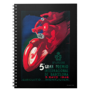 5 Gran Premio Internat l Motorcycle Poster Notitieboek