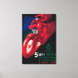 5 Gran Premio Internat'l Motorcycle Poster Canvas Afdruk