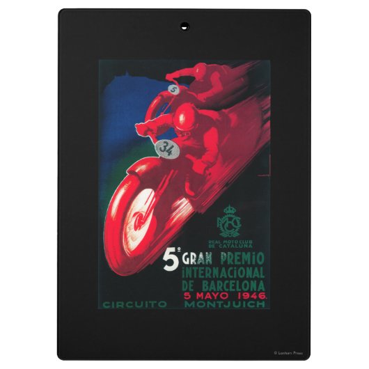 5 Gran Premio Internat'l Motorcycle Poster Klembord (Achterkant)