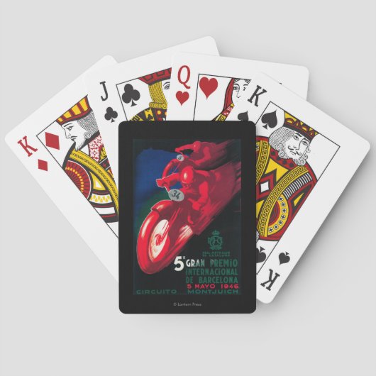 5 Gran Premio Internat'l Motorcycle Poster Pokerkaarten (Achterkant)