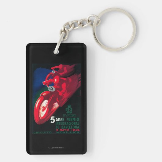 5 Gran Premio Internat'l Motorcycle Poster Sleutelhanger (achterkant)