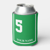 5 Groen met Witte Paard Zadeldeken Custom Blikjeskoeler (Blikje Voorkant)