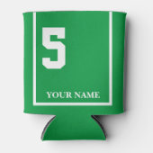 5 Groen met Witte Paard Zadeldeken Custom Blikjeskoeler (Voorkant)