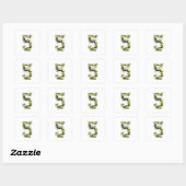 #5 Groene & Gele Camo Vierkante Sticker (Vel)