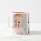 5 Grootkinderen Foto-monogram op persoonlijke tite Tweekleurige Koffiemok (Voorkant links)