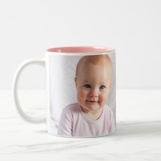 5 Grootkinderen Foto-monogram op persoonlijke tite Tweekleurige Koffiemok (Links)