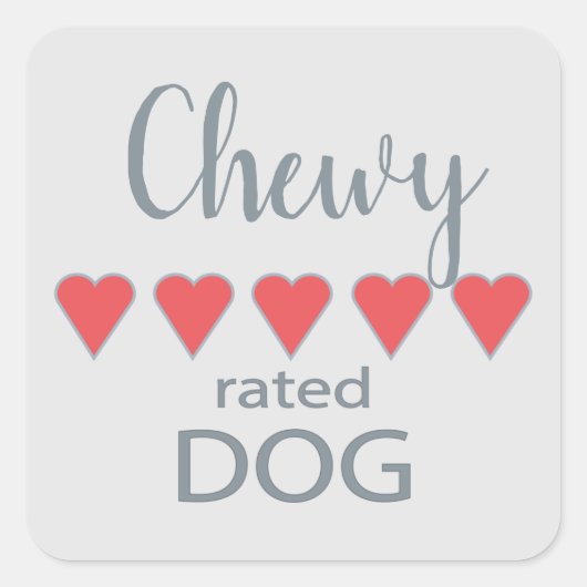 5 Hart gewaardeerde Hond Vierkante Sticker (Voorkant)