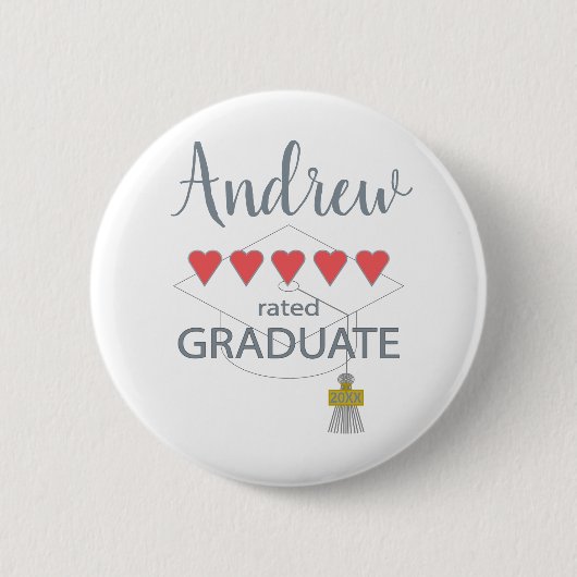 5 Hartbeoordeling Afstuderen Ronde Button 5,7 Cm (Voorkant)
