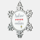 5 Hartbeoordeling Afstuderen Tin Sneeuwvlok Ornament (Rechts)