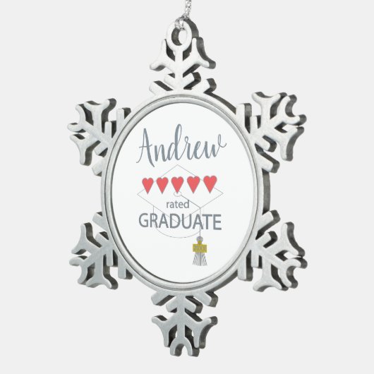 5 Hartbeoordeling Afstuderen Tin Sneeuwvlok Ornament (Rechts)