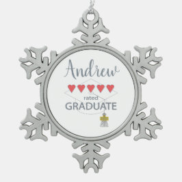 5 Hartbeoordeling Afstuderen Tin Sneeuwvlok Ornament