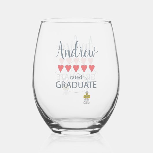 5 Hartbeoordeling Afstuderen Wijnglas Zonder Voet (Achterkant)