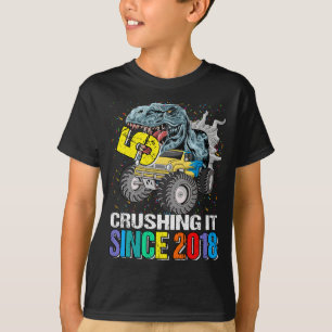 5 Het doorprikken sinds 2018 Monster Truck Dinosau T-shirt