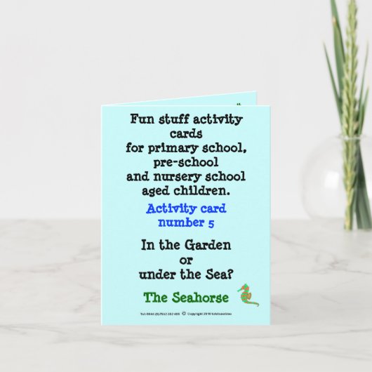 5 Het zeepaardje - Opmerking grootte steekproef ka Kaart (Voorkant)