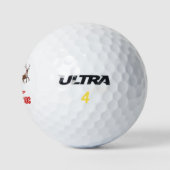 5.Ho Ho Santa claus lacht om vrolijk kerstfeest Golfballen (Logo)