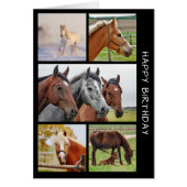 5 HORSE Foto van Birthday Collage Birthday Kaart (Voorkant)