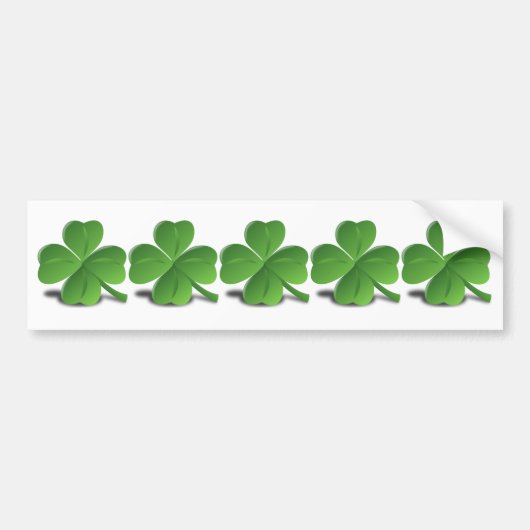5 Ierse Shamrocken in een straat in Ierland in een Bumpersticker (Voorkant)