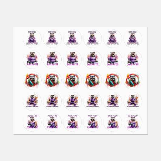 5 in 1 ontwerp op een sportthema labels (Vel)