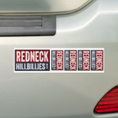 5-in-1-roodhals Hillbillies dot com bumper sticker (Op auto)