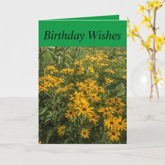 5-inch x7-Birthday Kaart (Gele Bloem)