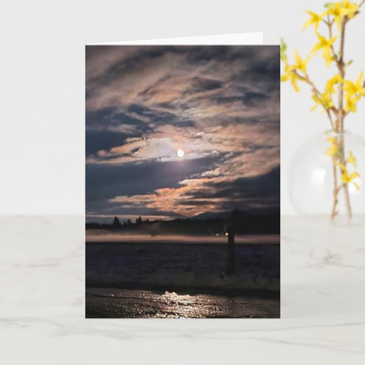 5-inch x7-inch gevouwen kaart || Icy Moonlight Ref (Gele Bloem)