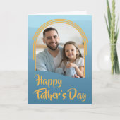 5-inch x7-Vaderdag Kaart met blauw golven en borde (Voorkant)