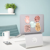 5 inspirerende Bijbelcitaten Handschrift Doodles Sticker (Laptop op bureau)