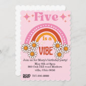 5 is een vibe verjaardag kaart (Voorkant / Achterkant)