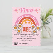 5 is een vibe verjaardag kaart (Staand voorkant)