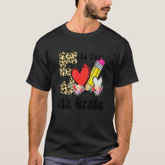 5 Is Voor 5e Klas Leraar Luipaard Terug Naar Schoo T-shirt