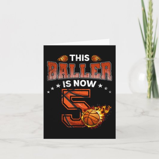 5 jaar Basketball Player 5 jaar Kaart (Voorkant)