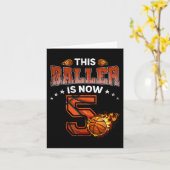 5 jaar Basketball Player 5 jaar Kaart (Gele Bloem)