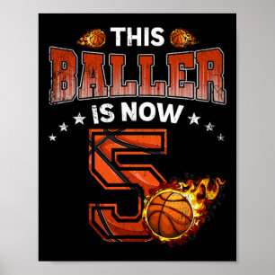 5 jaar Basketball Player 5 jaar Poster