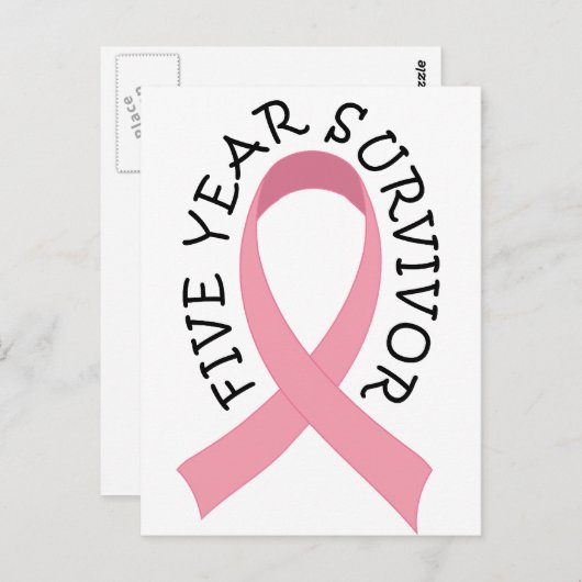 5 jaar borstkanker overlevende Briefkaart (Voorkant / Achterkant)