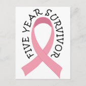 5 jaar borstkanker overlevende Briefkaart (Voorkant)