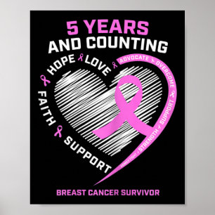 5 jaar borstkanker Overleving 5 jaar kankervrij Poster